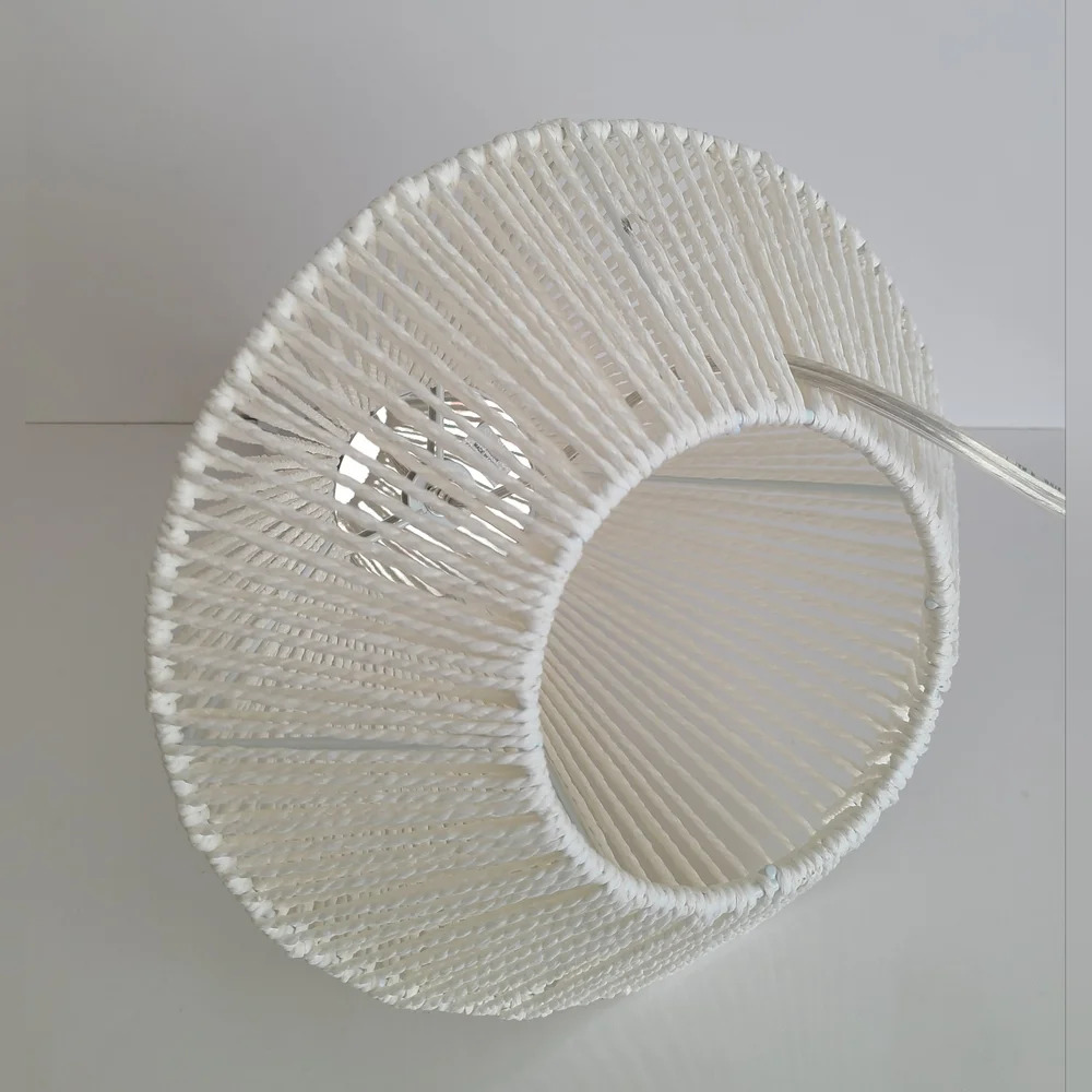 Retro Style Table Lamp With Braided String White - Picture 6 of 6